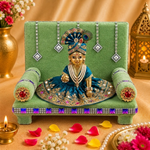 Velvet Radiance: Laddu Gopal's Glorious Singhasan