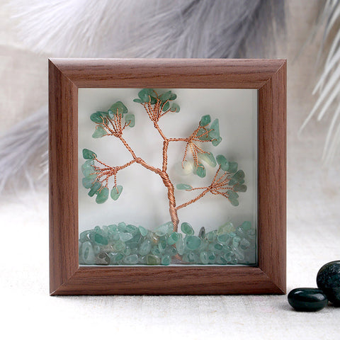 Green Aventurine Tree with Frame