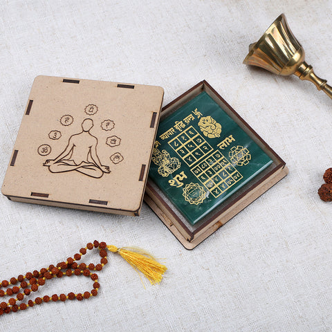 Green aventurine vyapar vridhi yantra for business growth and prosperity. India’s Largest Puja Accessories Brand- www.satvikstore.in