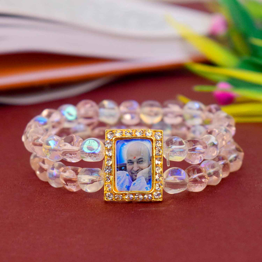 3. Alt Text for Image:
Guruji Bracelet with white and pink beads, handcrafted with care, perfect for daily wear, spiritual occasions, and festive gifting. India’s Largest Pooja Accessories Brand – www.satvikstore.in