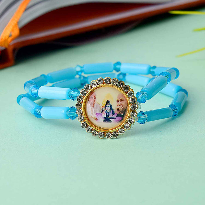 Guruji Swaroop Bracelet with long colored beads in assorted shades – spiritual bracelet for pooja, satsang, and gifting. India's Largest Pooja Accessories Brand:-Satvikstore.in