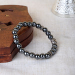 Hematite Bracelet Silver Buddha Charm Stylish Spiritual Wear