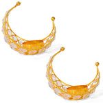Pure Brass Moon Crystal Diya Pack of 2