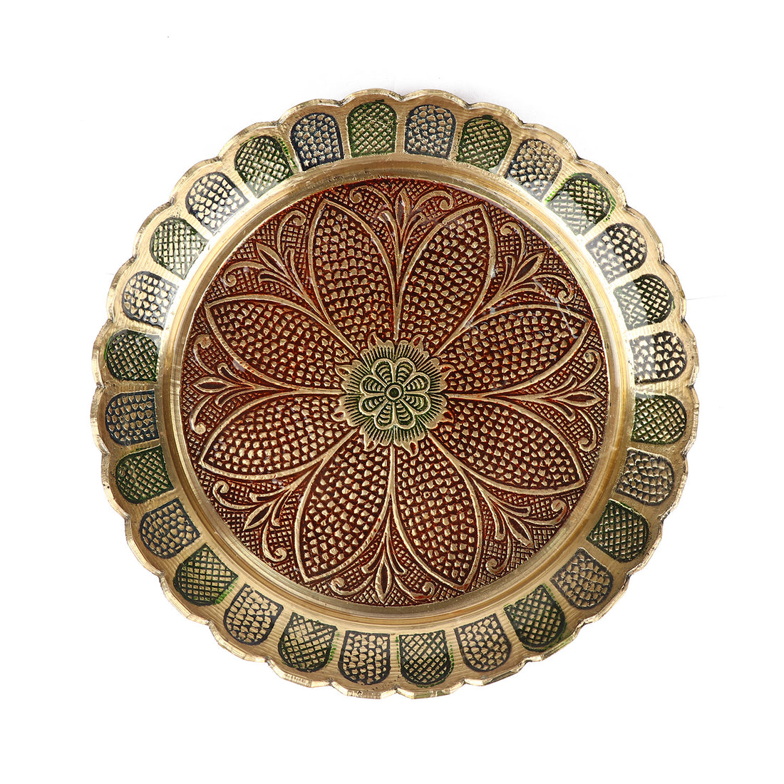 Brass Colored Turtle with Nakashi Plate - Red