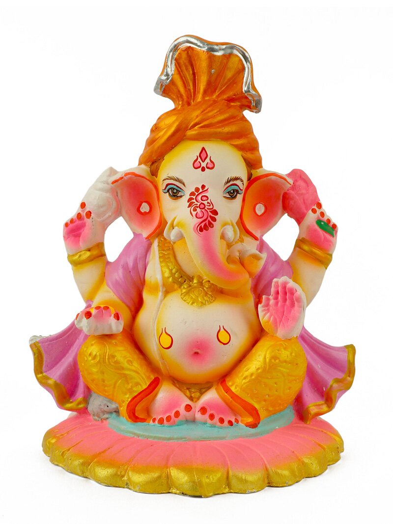 11.5 Inch Lambodara Eco-Friendly Ganesha Idol