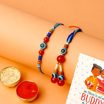 Handmade Evil Eye Couple Rakhi With Handcrafted Scented Candle - Etsy