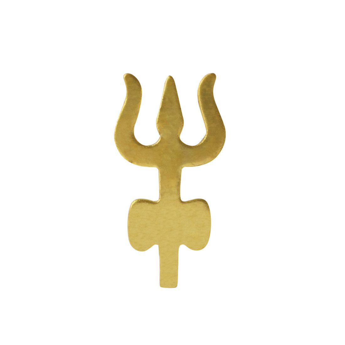 Brass Trishul with Damru Tilak Stamp Deity Ornament