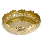 Elegant Floral Design Embossed Brass Urli For Decor