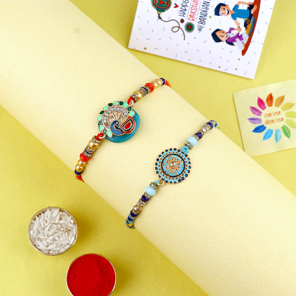 Browse our exclusive collection of Rakhi online 2023. Choose a stunning Rakhi set of 2 for your beloved brother, bhaiya, or bhai. Discover designer Rakhi and beautiful Rakhi options. Send Rakhi and Rakhi combos abroad with ease. Explore Indian Rakhi and find the perfect Rakhi gift at SatvikStore.in."