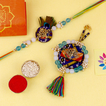 Designer AD Rakhi/Bracelet Set For Bhaiya Bhabhi – Anam's Designs