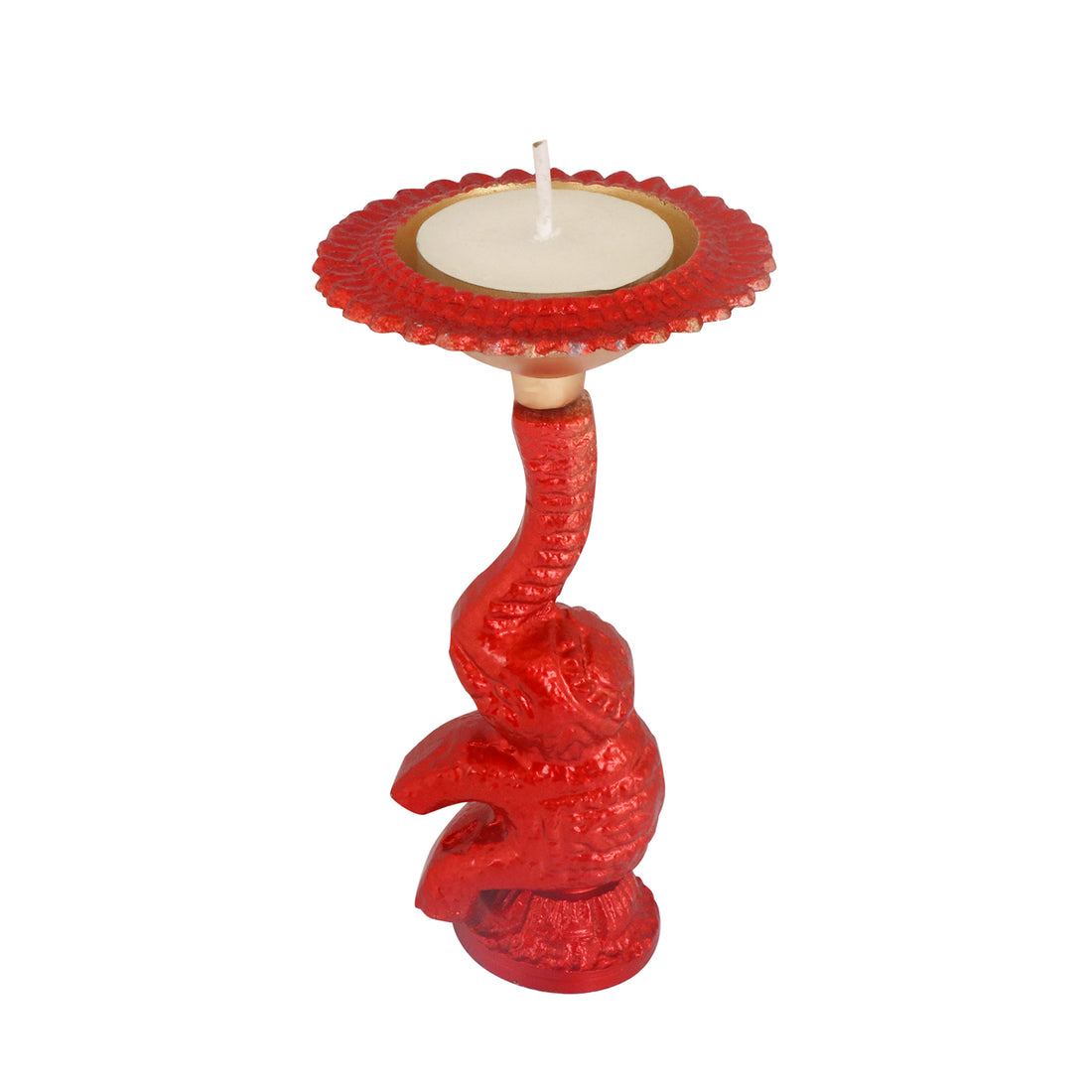 Multicolor Elephant Diya Metal Table Dia Laxmi Candle Tea Light Holder (Pack of 2)