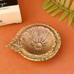 Brass Laxmi Diya Engraved Floral Design