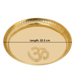 7 Piece Brass OM Pooja Thali Set (9 Inch) Design 10