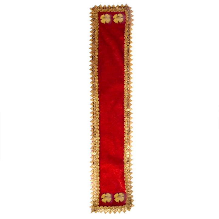 Joyful red Patka/Duppata/Angvastra for 15, 22, and 32-inch Ganpati idols, offering a vibrant and festive touch to your Ganesha celebrations. India’s Largest Pooja Accessories Brand – www.satvikstore.in