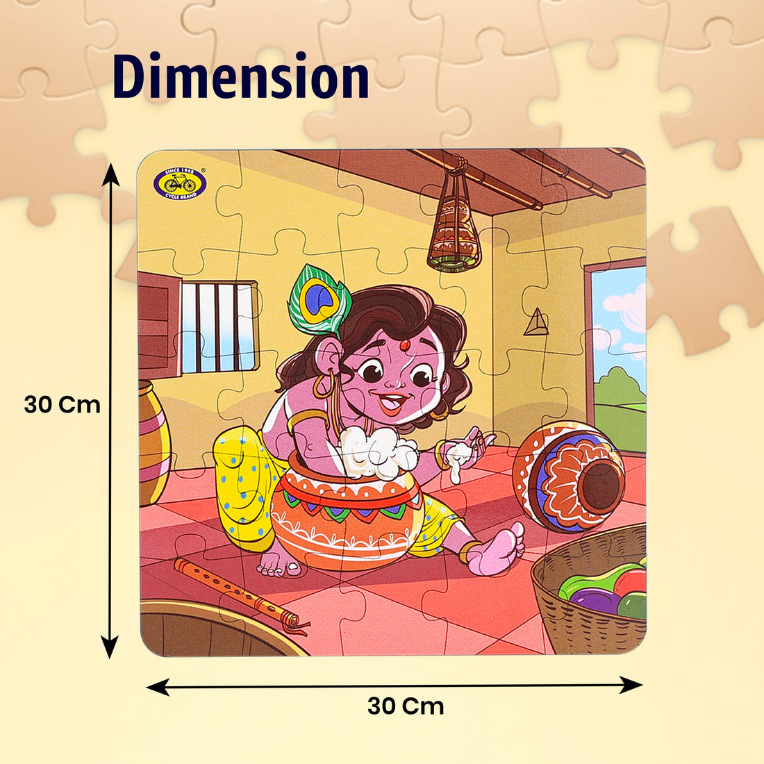 Kids Jigsaw Puzzle - Krishna Makhan Chor | Fun, Focus & Devotion | Tiny Flute Puzzle