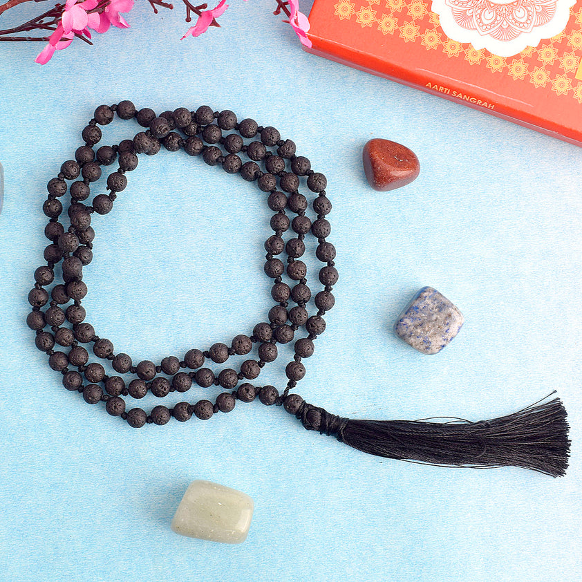 Buy Lava Crystal Mala for Reiki Healing – 6 MM Beads - Satvikstore.in ...