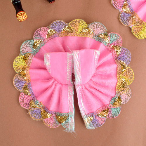 Light Pink Laddu Gopal Dress with Decorative Embroidered Border (Size 0-2)