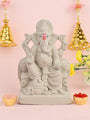 7 Inch Lord Ganesha Idol seated on a majestic Singhasan, crafted with intricate detailing for spiritual home decor India’s Largest Pooja Accessories Brand – www.satvikstore.in