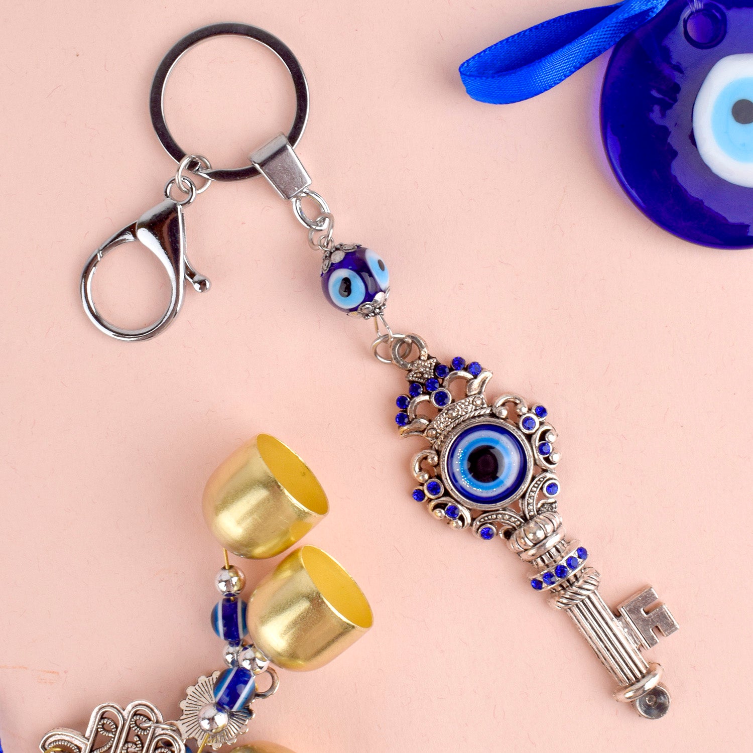 Lucky Evil Eye Open Door Key chain for Protection and Good Luck