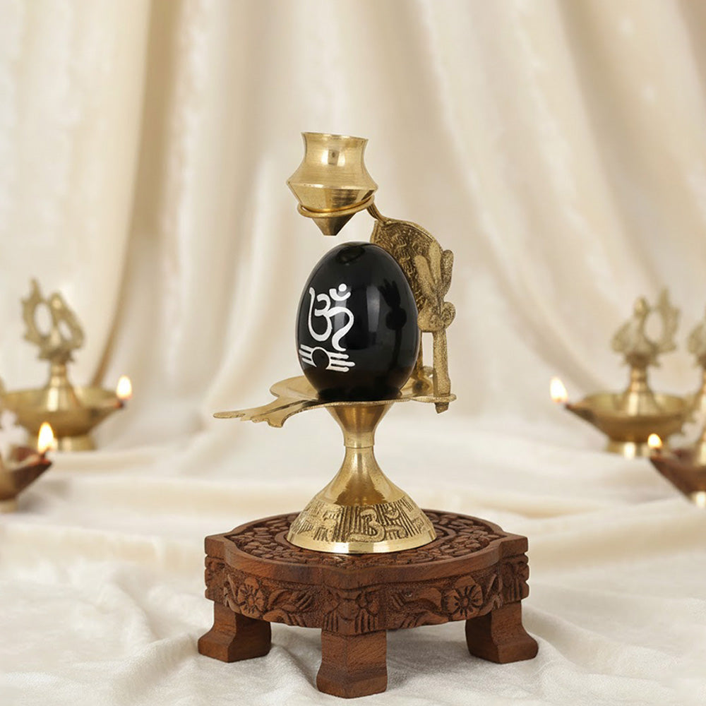 Mahadev Black Stone Shivling with Trishul & Abhishek Patra – India’s Largest Pooja Accessories Brand – www.satvikstore.in