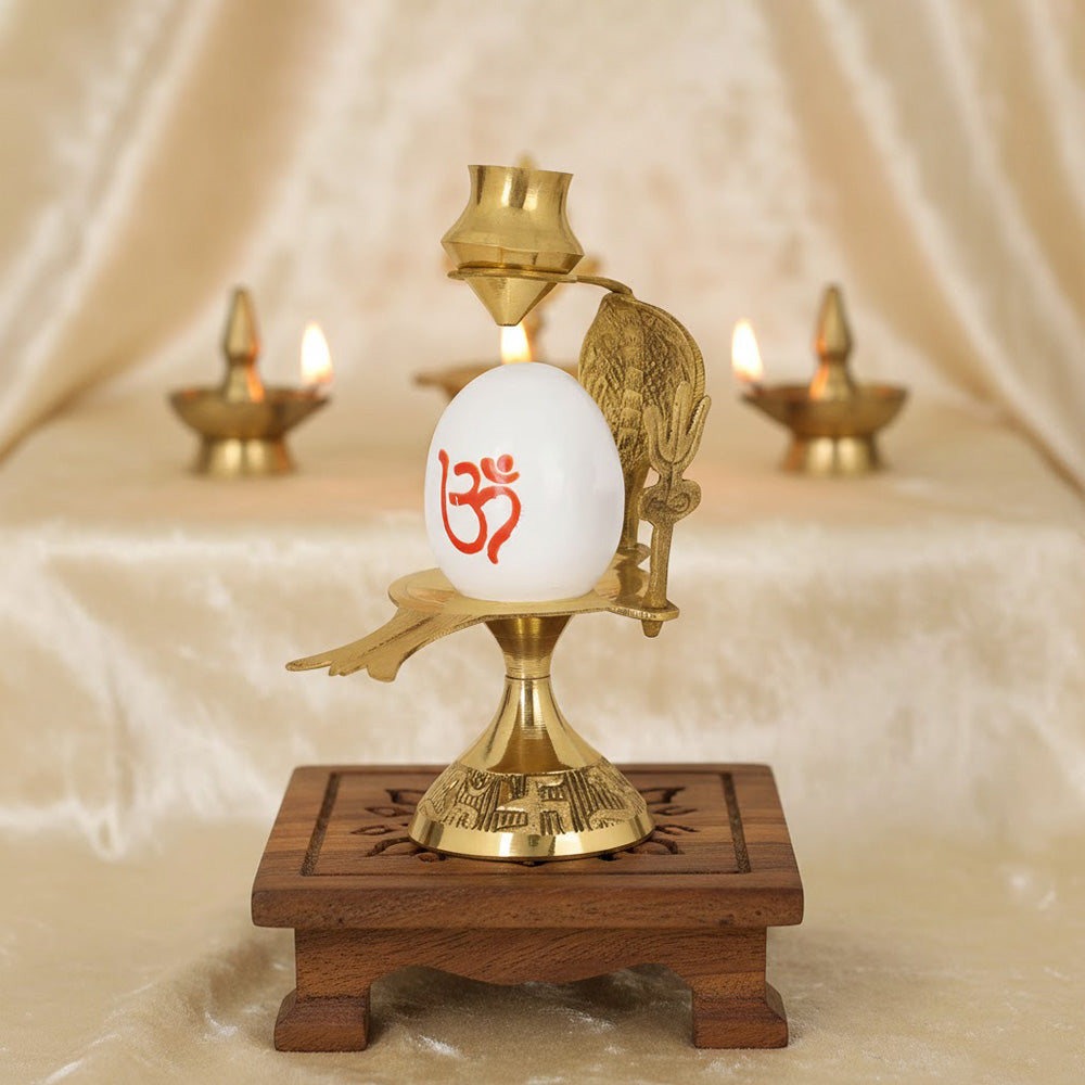 Mahadev White Stone Shivling with Trishul & Abhishek Patra – India’s Largest Pooja Accessories Brand – www.satvikstore.in