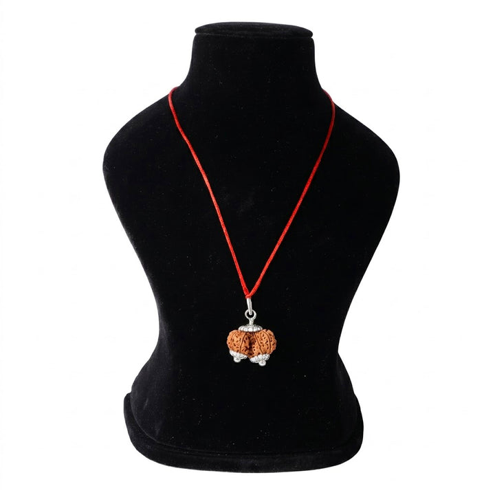 Gauri Shankar Rudraksha pendant for marriage delay relationship harmony Nepal certified bead. India’s Premium Rudraksha Jap Mala Brand - www.satvikstore.in