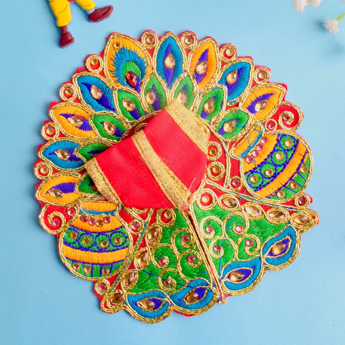 Colourful Matka & Leaf Embroidered Laddu Gopal Dress (Assorted) – India’s Largest Pooja Accessories Brand – www.satvikstore.in