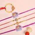 Set of 5 Designer Rakhi Threads with Roli Chawal and Ram Sita Stickers for Raksha Bandhan Celebration. India’s Largest Pooja Accessories Brand - www.satvikstore.in