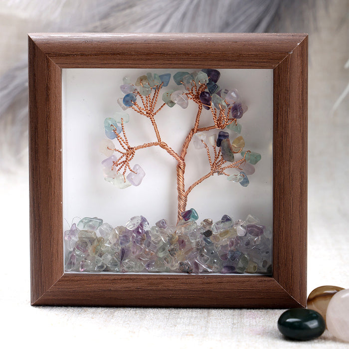 Multi fluorite crystal tree frame | India’s Largest Puja Accessories Brand- www.satvikstore.in