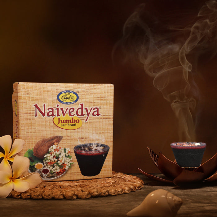 Naivedya Jumbo Sambrani Cups - Pack of 4 (4 Big Cups+ 1 Burner Plate/Pack)
