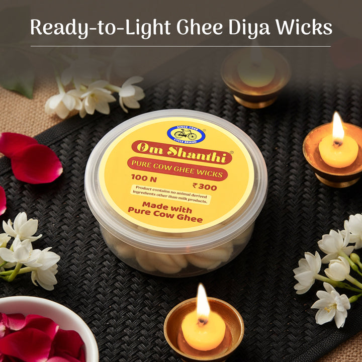 Pure Cow Ghee Wicks for lighting diyas during puja and aarti