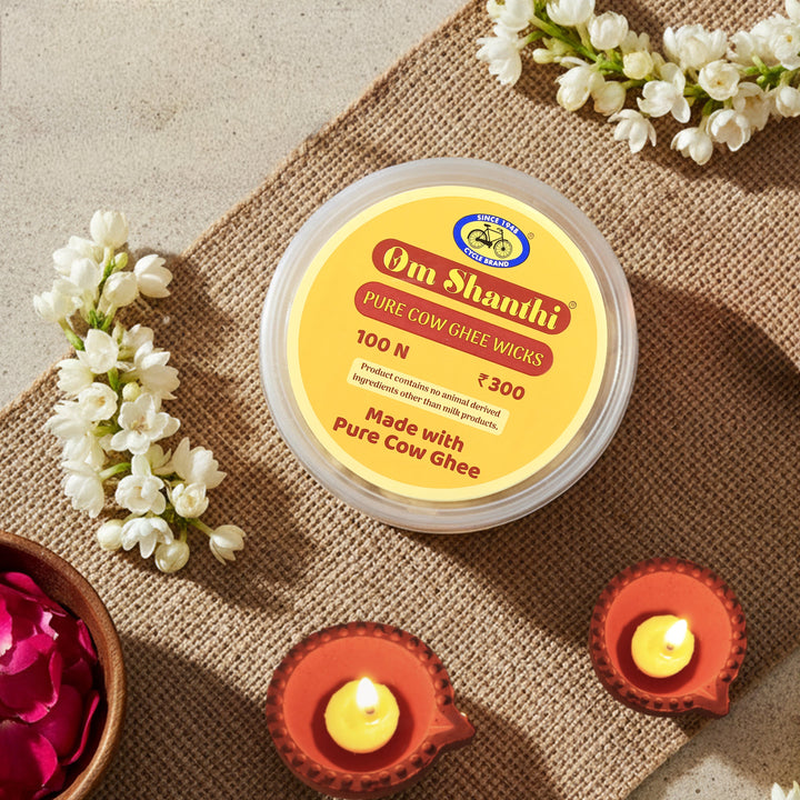 Pure Cow Ghee Wicks for lighting diyas during puja and aarti