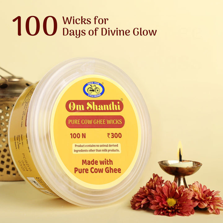 Pure Cow Ghee Wicks for lighting diyas during puja and aarti