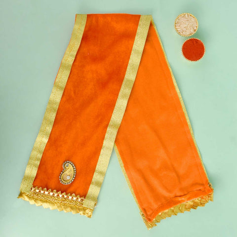 Orange Devotional Angvastra/Patka/Duppata 22 Inch