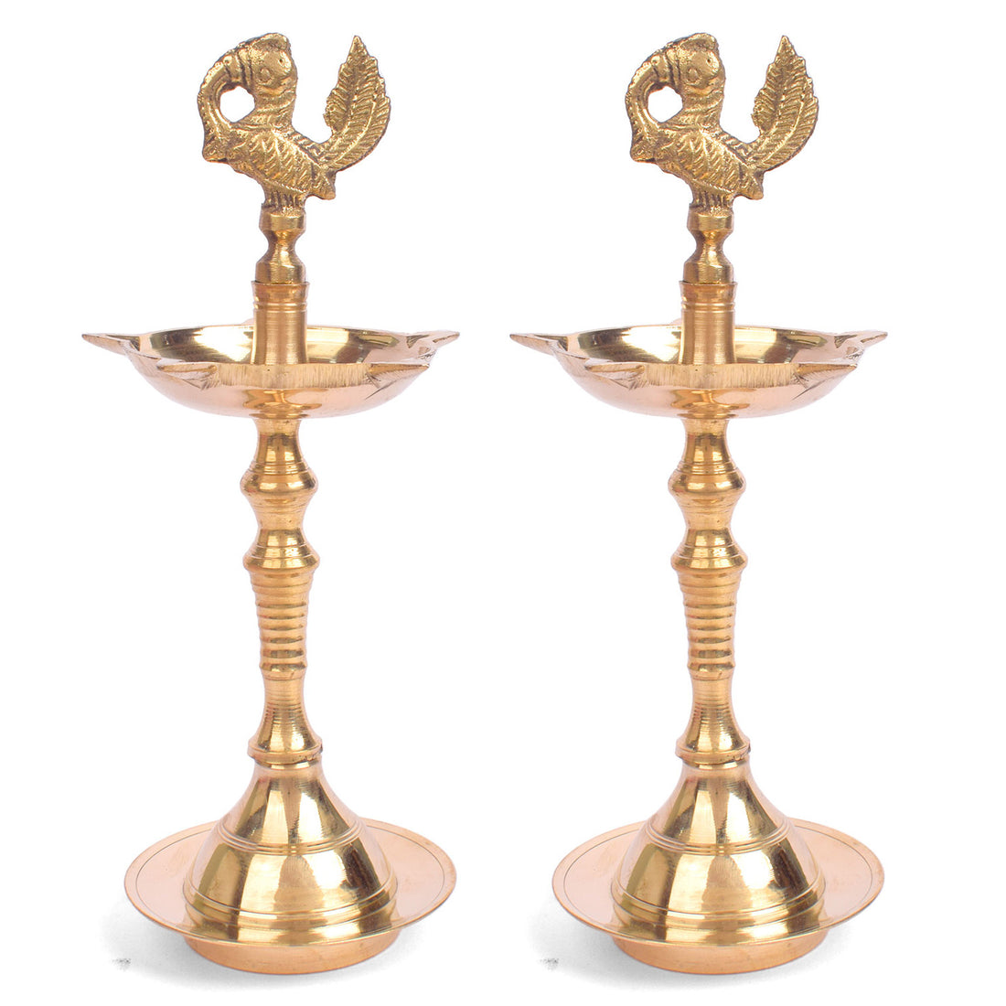 11 Inch Brass Peacock Kerala Diya