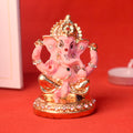 Pink Ganesh Idol featuring intricate craftsmanship, symbolizing good fortune and wisdom, is perfect for home decor or gifting.India’s Largest Pooja Accessories Brand – www.satvikstore.in 