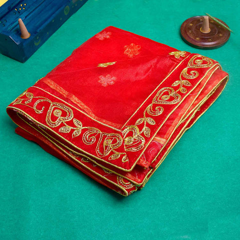 Elegant Mata Ki Chunri with Golden Floral Motifs – Perfect for Devi Puja and Festive Decor

Enhance your spiritual rituals with this beautiful Mata Ki Chunri, adorned with intricate golden floral motifs. Measuring 214 cm (84 inches) in length and 103 cm (40.5 inches) in height, this Chunri is made from premium-quality fabric with rich gold detailing. Ideal for Navratri, Durga Puja, temple offerings, and festive decor, it adds a divine touch to your prayers and celebrations.
Shop authentic Mata Ki Chnni