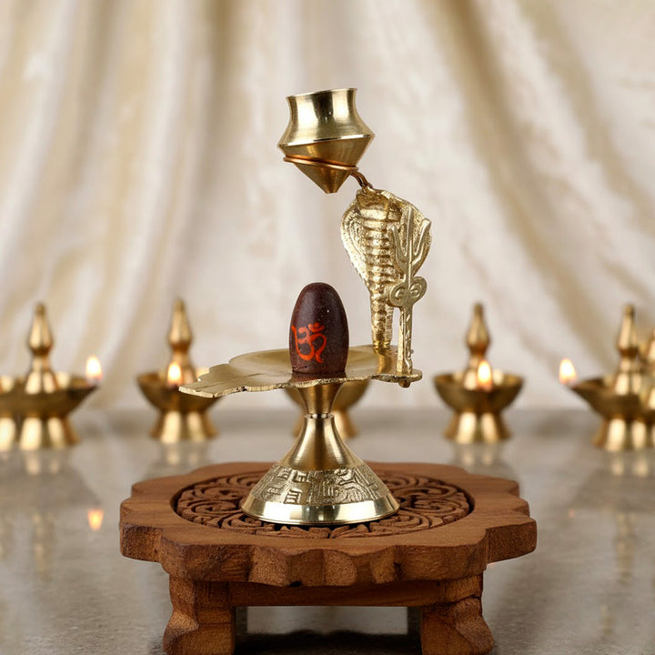 Pure Brass Divine Small Narmadeshwar Shivling, a beautifully crafted small-sized Shivling made from pure brass, symbolizing Lord Shiva and perfect for worship and spiritual rituals. 
India’s Largest Pooja Accessories Brand – www.satvikstore.in 