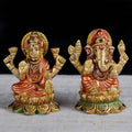 2.5 Inch Exquisite Brass Lakshmi Ganesha Idol – Perfect for Wealth, Wisdom & Festive Home Decor.No.1 Brass Idol Store www.satvikstore.in 