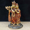 7.1 Inch Brass Radha Krishna Pair Idol – Beautifully Handcrafted Statue for Love, Devotion, and Spiritual Home Decor. No.1 Brass Idol Store www.satvikstore.in  
