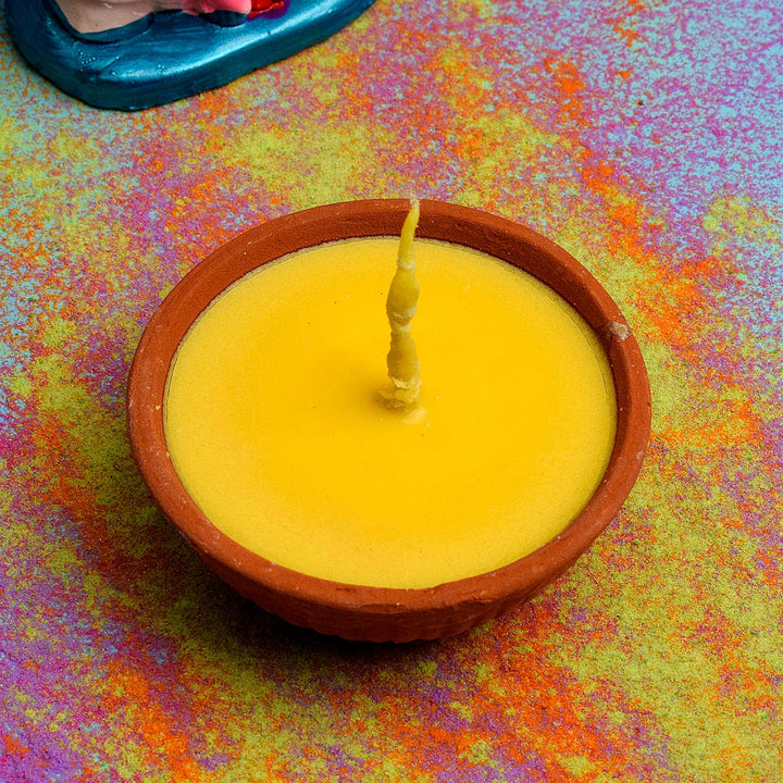 Pure cow ghee Akhand Jyot clay diya burning for 12 to 14 hours, traditional pooja diya for home temple and festivals. India’s Largest Pooja Accessories Brand – www.satvikstore.in