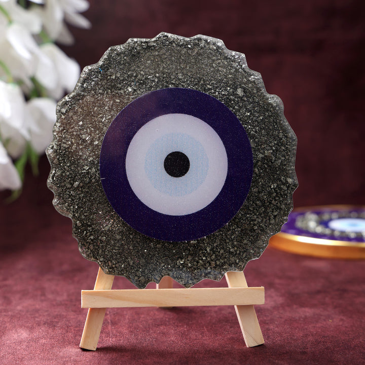 pyrite evil eye frame stand protection wealth healing stone vastu decor. India’s Largest Puja Accessories Brand- www.satvikstore.in