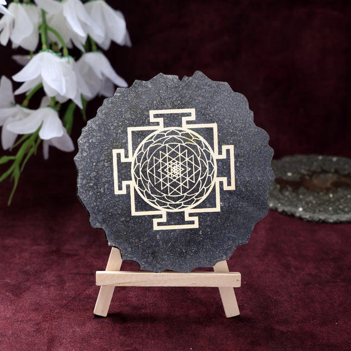 pyrite shree yantra frame stand wealth prosperity healing stone vastu decor. India’s Largest Puja Accessories Brand- www.satvikstore.in