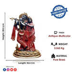 11.2 Inch Elegant Black Brass Radha Krishna Statue