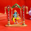 Radha Krishna on Swing idol, intricately designed to depict the divine couple in a joyful and serene moment, symbolizing love and devotion. India’s Largest Pooja Accessories Brand – www.satvikstore.in 