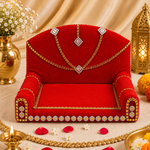 Laddu Gopal's Velvet Charisma: A Sacred Singhasan - Large