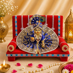 Serenading Laddu Gopal: Velvet Singhasan Large