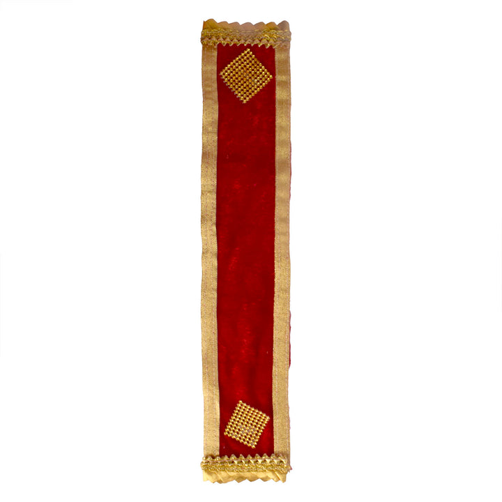 Red Patka/Duppata/Angvastra for Ganesh Idol, suitable for 15 to 22 inch idols, traditional festive attire for Ganpati decoration. India’s Largest Pooja Accessories Brand – www.satvikstore.in