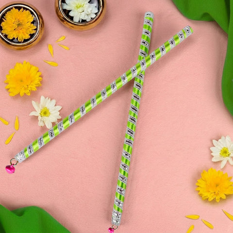 Ribbon Wrapped Wooden Dandiya Sticks | India’s Largest Pooja Accessories Brand – www.satvikstore.in