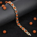 SQ Rudraksha Two Tone Bracelet Spiritual Gold and Silver Bracelet for Positive Energy and Meditation India’s Largest Puja Accessories Brand- www.satvikstore.in